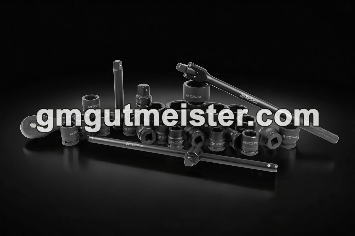 НАБІР ГОЛОВОК ТОРЦЕВИХ УДАРНИХ GUT MECHANIC 3/4" З ТРЕЩІТКОЮ ТА ВОРОТКАМИ 25ШТ ISS13425 - фото 9